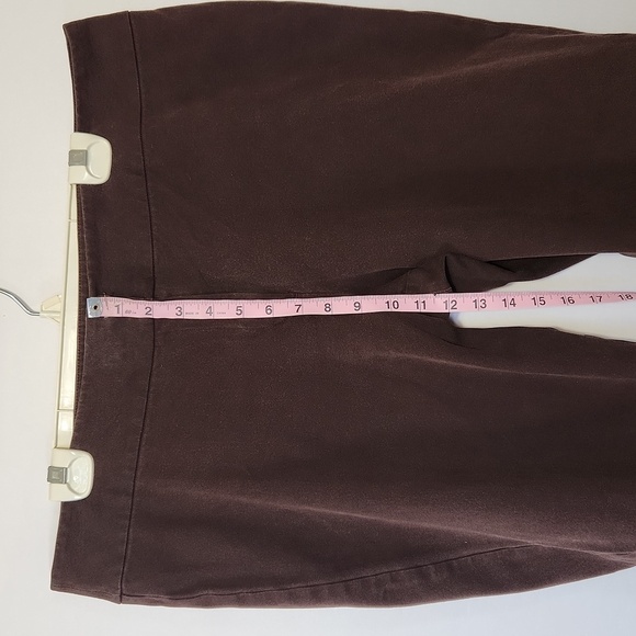 Chico's Brown Cropped Stretch Front Zip Button Pocket Pants Size 3/XL-16 Short - Picture 9 of 13